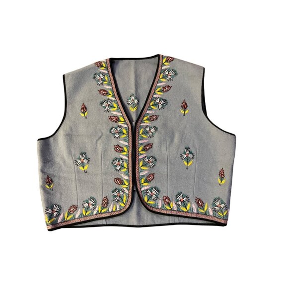 Handmade Other - Vintage Embroidered Folk Boho Vest Boys L/XL? Handmade India Used Gray Multi